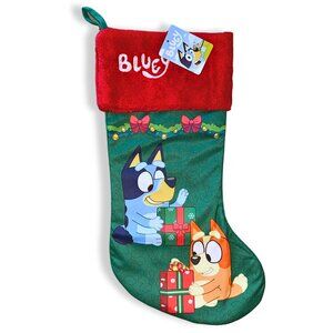 Bluey & Bingo Christmas Stocking Green Kids Holiday Decor Presents Gifts Holder